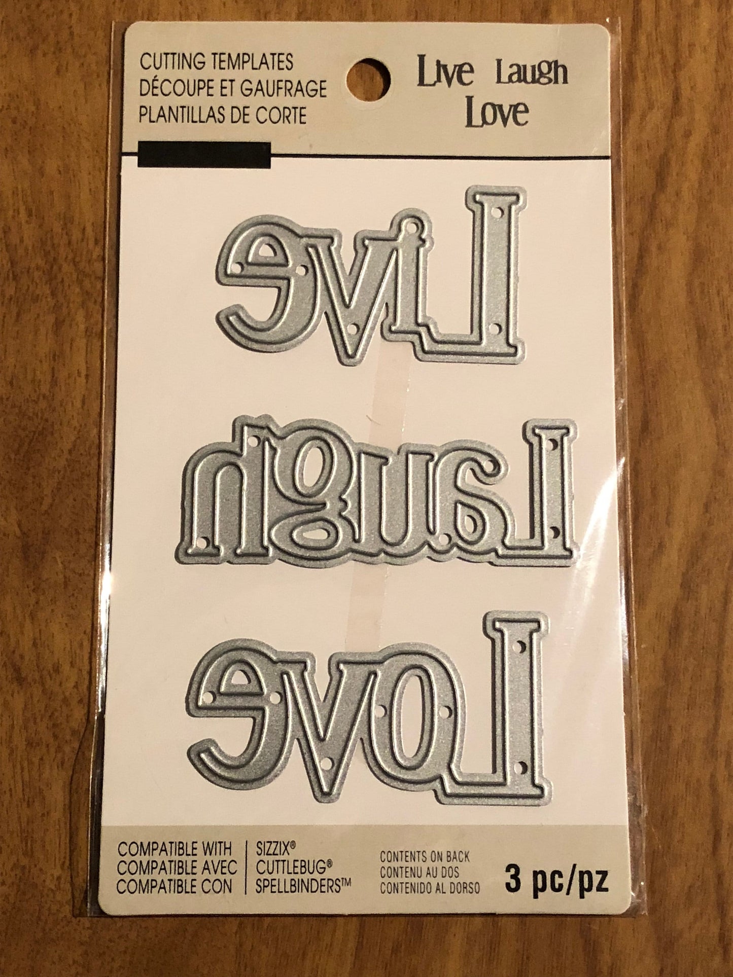 Recollections, Live Laugh Love, Cutting Template, Die 3 Piece Set, 508080 For Card Making, Scrapbooking