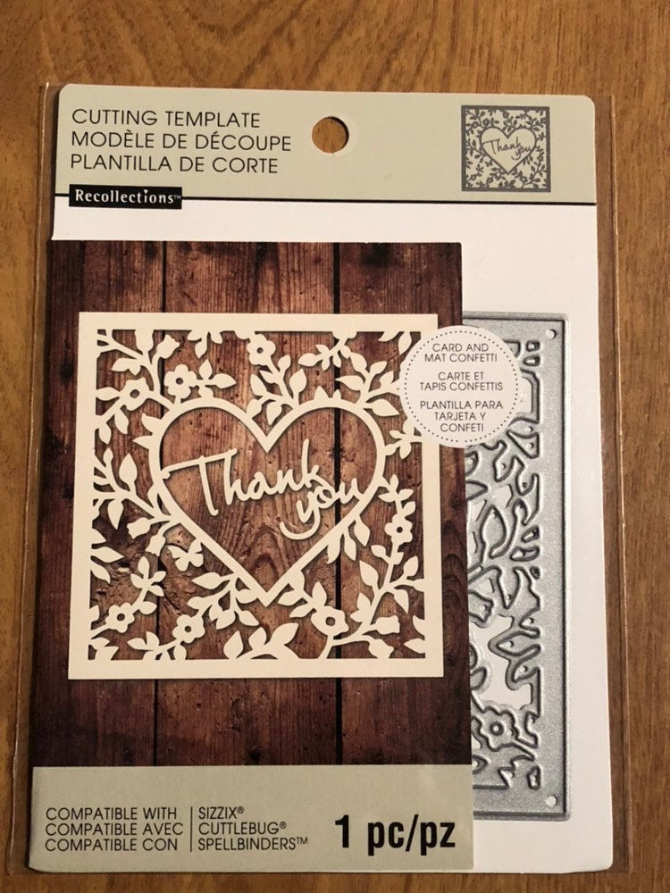 Recollections, Square, Thank You Heart Cutting Template Die, 542692