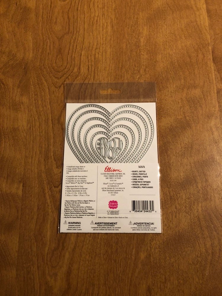 Dotted Hearts, Sizzix Framelits, 9 Pieces Dies Set, By Stephanie Barnard, 562676 For Card Making,