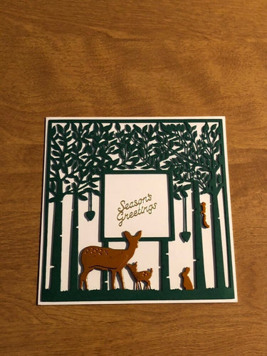Deer in The Woods. Merry Christmas. Season's Greetings. Christmas Cards Handmade. Choice of 1 or all 3 cards 6.125