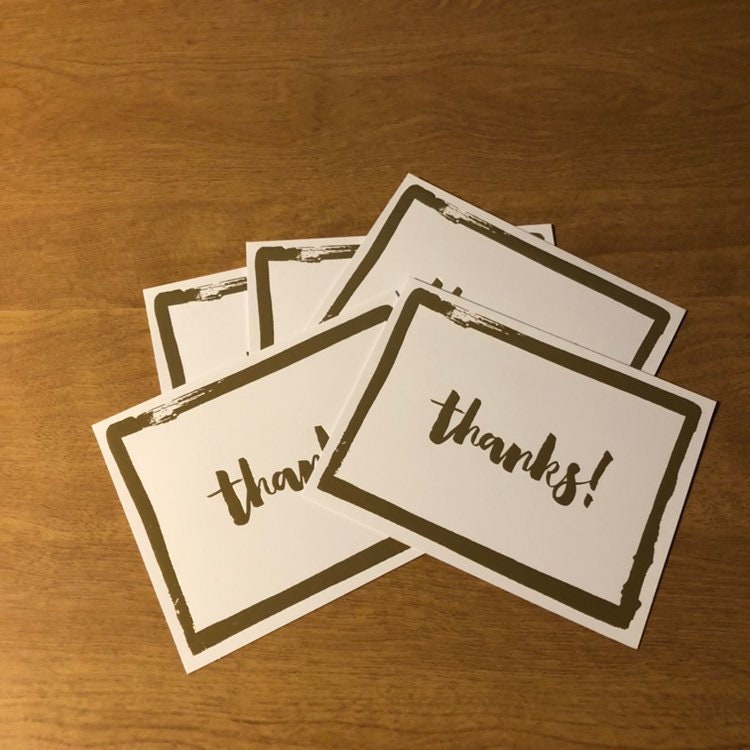 Thanks! Gold Foil Blank Card 5 Pack