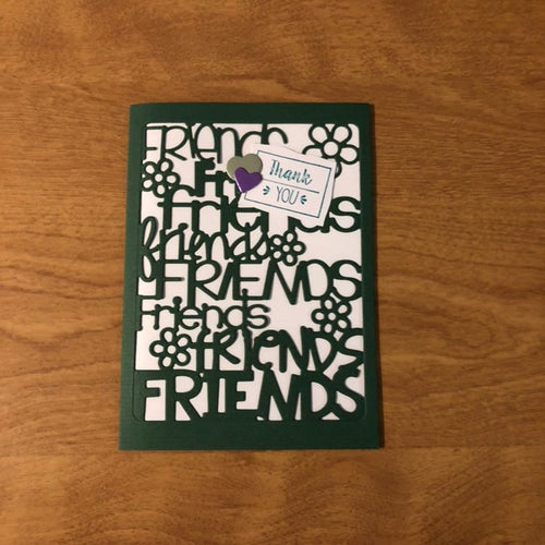 Friends Thank You Card, Handmade Cards Choice of 1 or all 3 4x5.75
