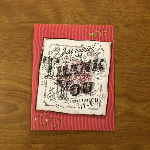 I just wanted to say thank you very much card Handmade Thank You Cards, 4.25
