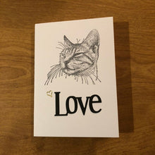 Load image into Gallery viewer, Cat, Heart or Dog Love Handmade Cards, 4&quot;x5.75&quot; 10.5cmx15cm.