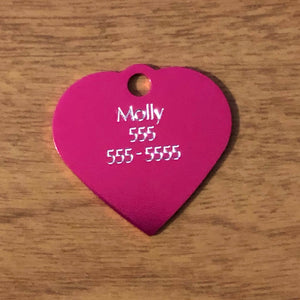I'm Deaf, Small Heart Aluminum Tag, Personalized Diamond Engraved, Pet Tag, Cat Tag, Dog Tag, Personal ID Tag, For Collars, Key Chains IMDSH