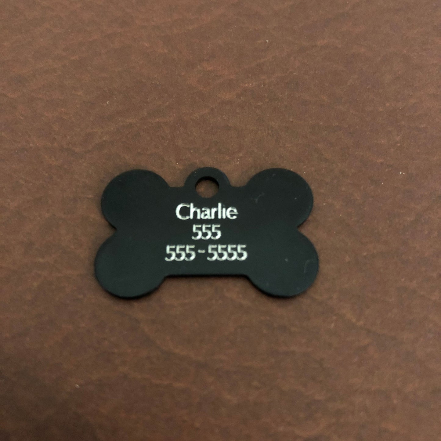 Zebra Pattern Design, Small Black Bone Personalized Aluminum Tag Diamond Engraved, Dog Tag, Puppy Tag, Pet Tag, ID Tags, For Collars, ZPDSBB