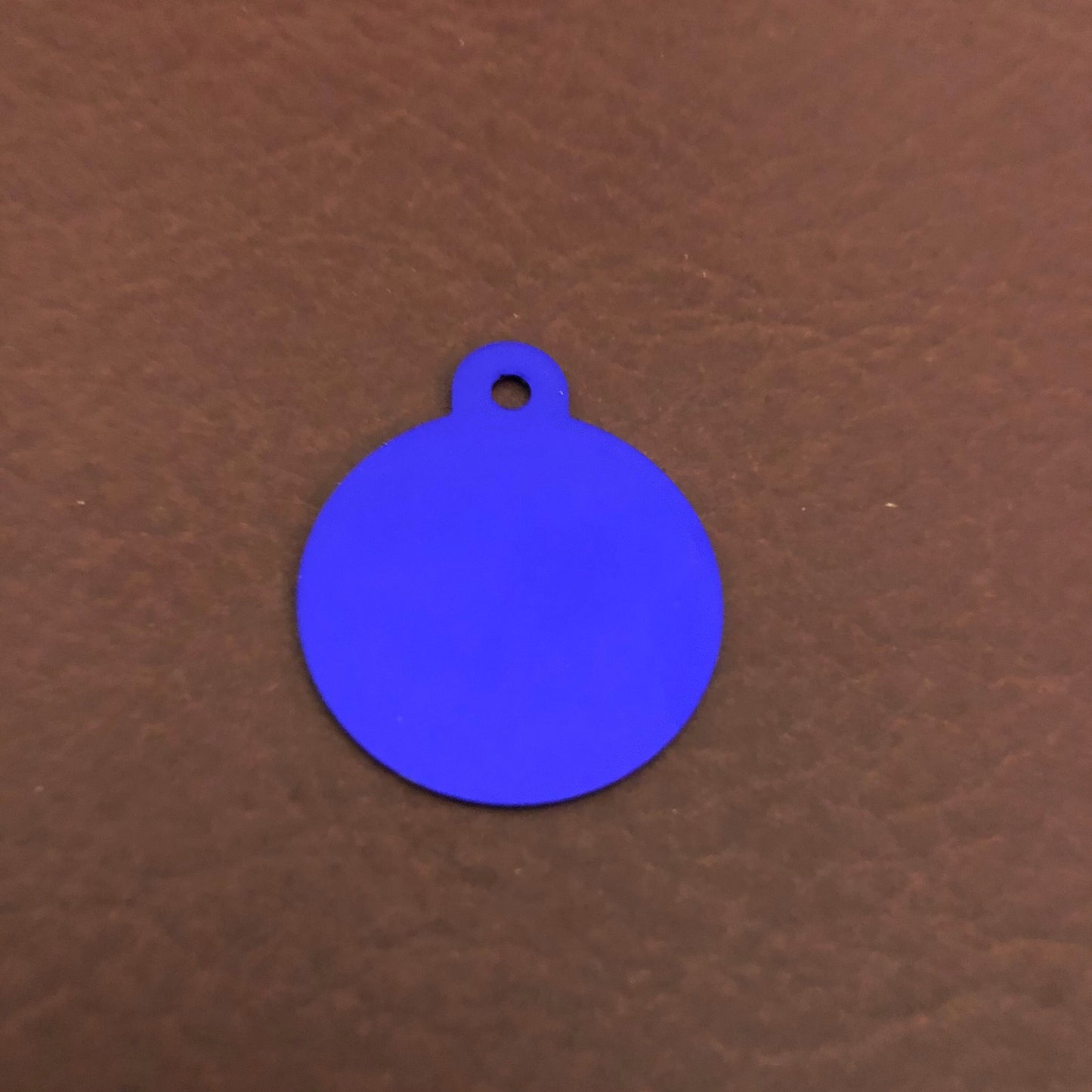 I Was Rescued! Large Circle Tag, Black or Purple Personalized Aluminum Tag, Diamond Engraved, Dog Tag, Cat Tag, Animal Tag, Kitty Tag, Puppy