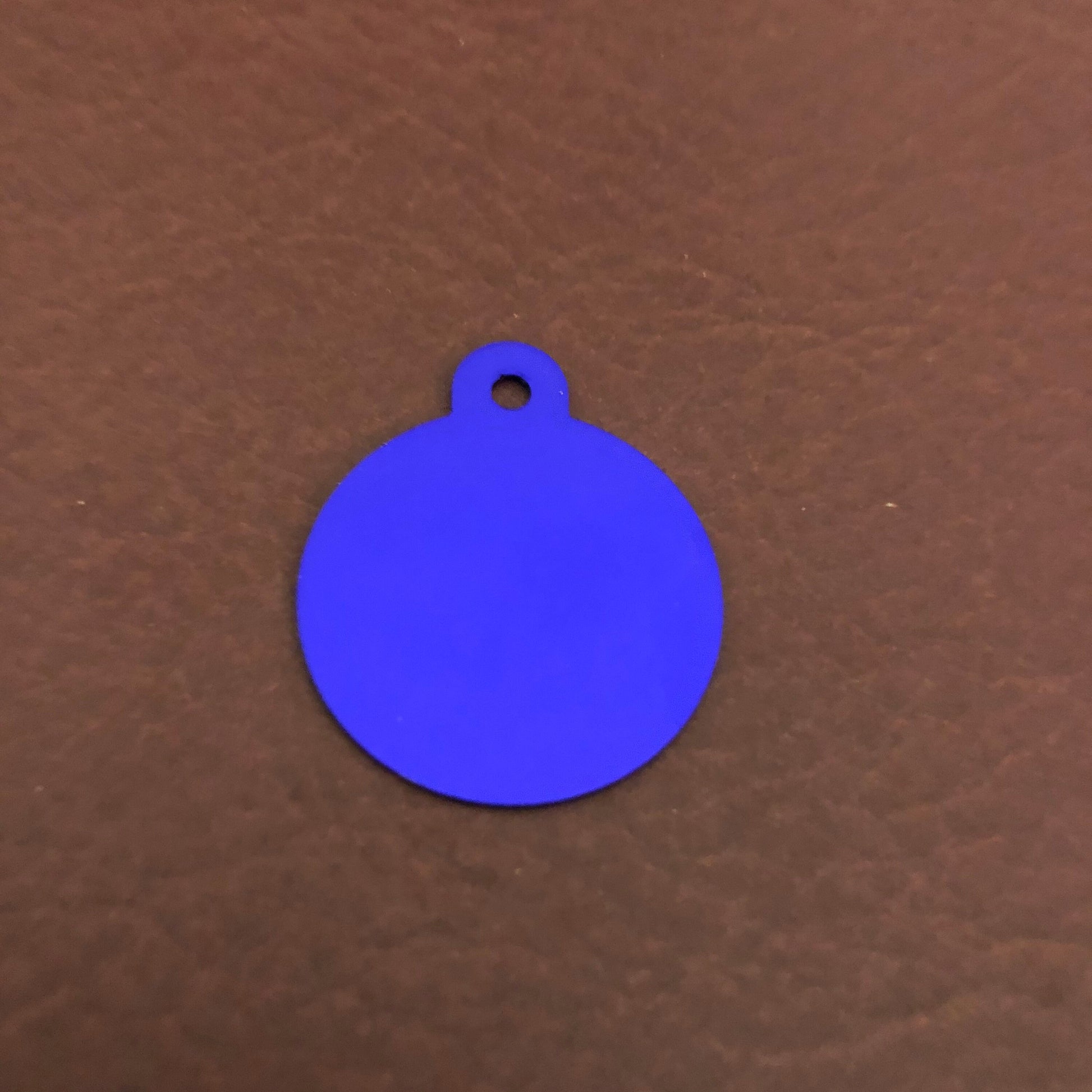 I Was Rescued! Large Circle Tag, Black or Purple Personalized Aluminum Tag, Diamond Engraved, Dog Tag, Cat Tag, Animal Tag, Kitty Tag, Puppy