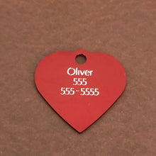 Load image into Gallery viewer, Spoiled, Small Red Heart Aluminum Tag, Personalized Diamond Engraved, Pet Tag, Cat Tag, Dog Tag, Tag For Bags, Backpacks, For Collars. SSRH