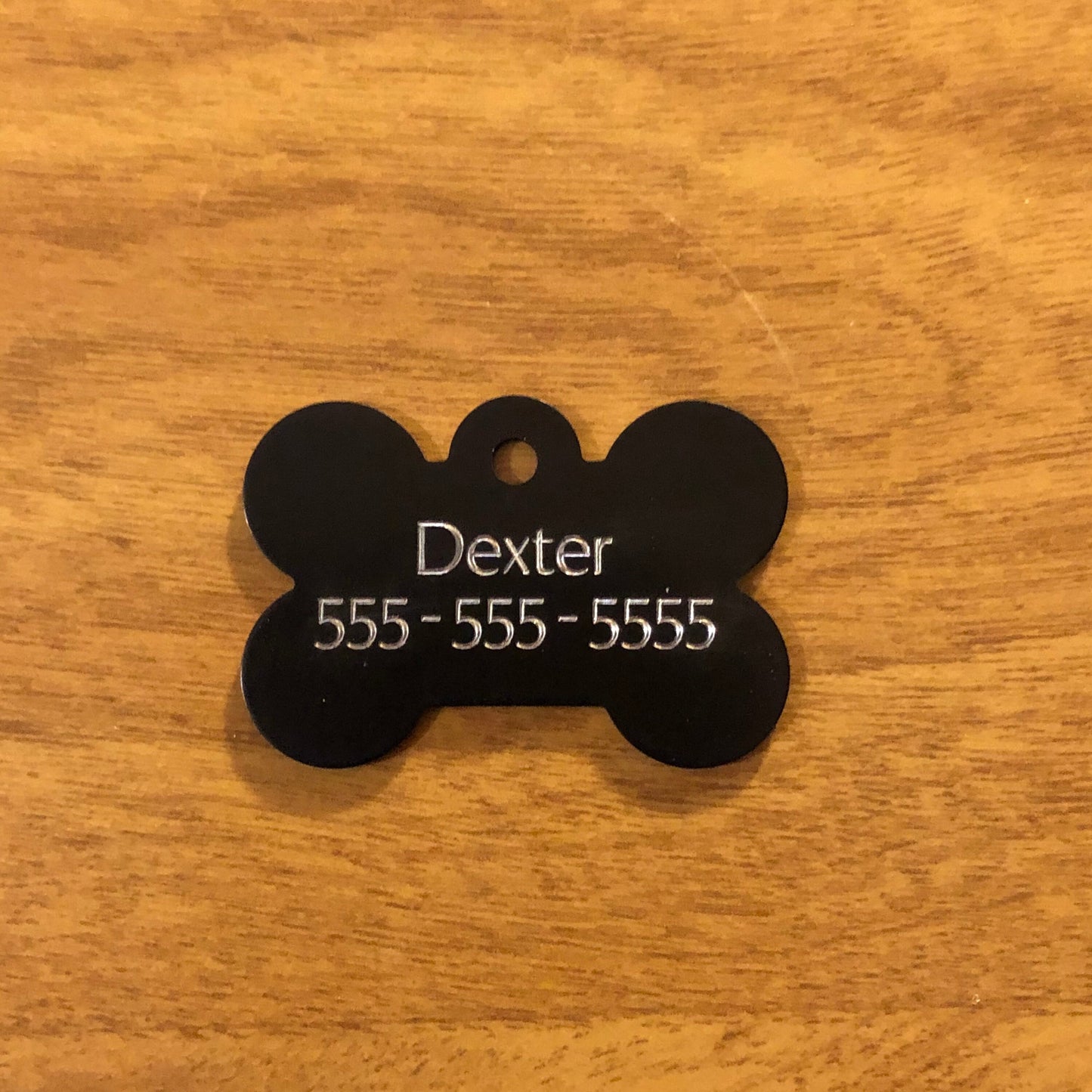 Horse, Stallion, Large Black Bone Tag, Personalized Aluminum Tag, Diamond Engraved, Dog Tag, Puppy Tag, For Dog Collar, Lost Dog ID, HOBLBB