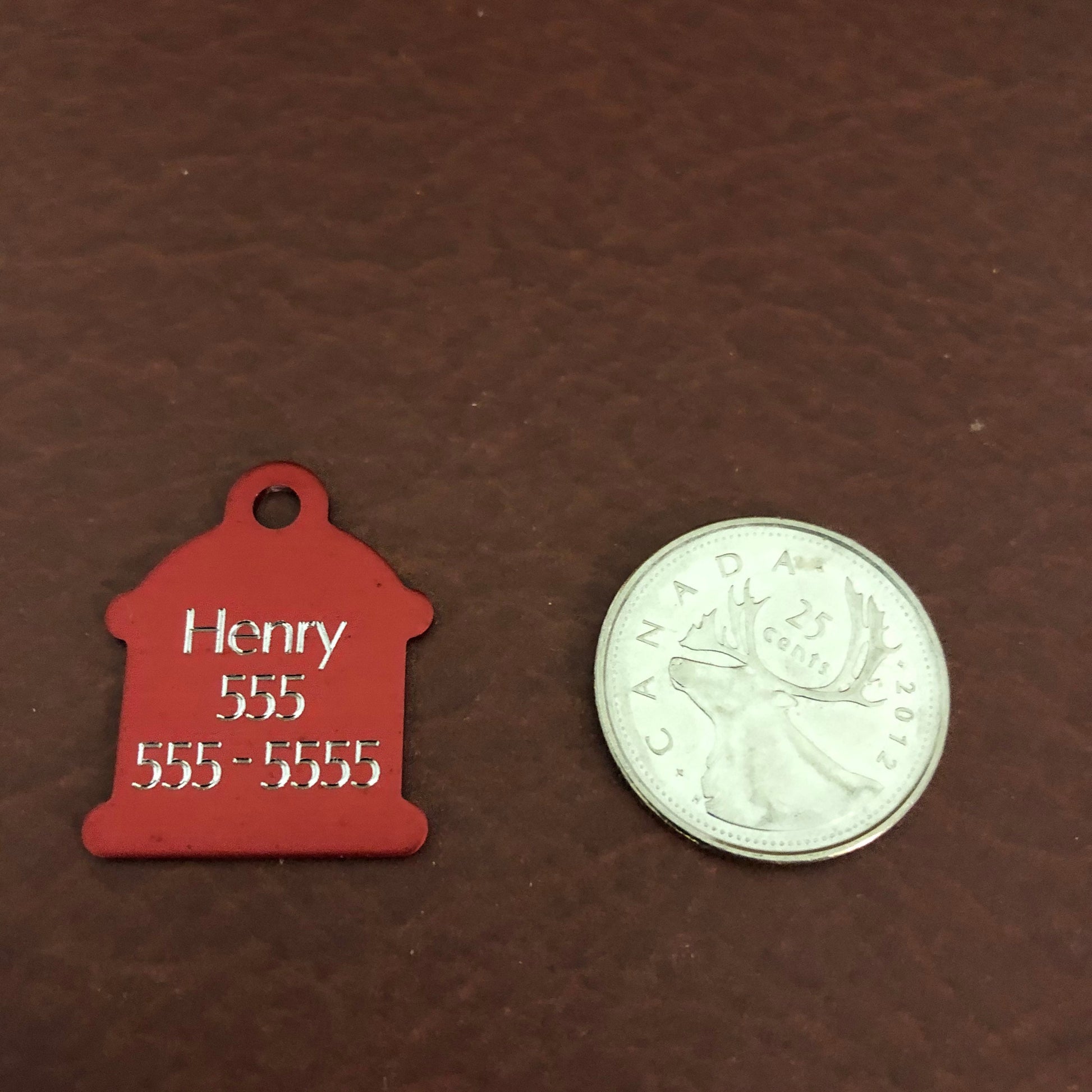 Small Fire Hydrant, Aluminum Tag, Personalized Diamond Engraved Available, in Gold Or Red, Puppy Tag, Cat Tag, Dog Tag, ID Tags, Pet Tags,