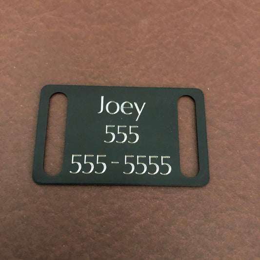 Large Collar Aluminum Tag Personalized Diamond Engraved Available in Gold Or Black Puppy Tag Cat Tag Dog Tag ID Tags Pet Tags