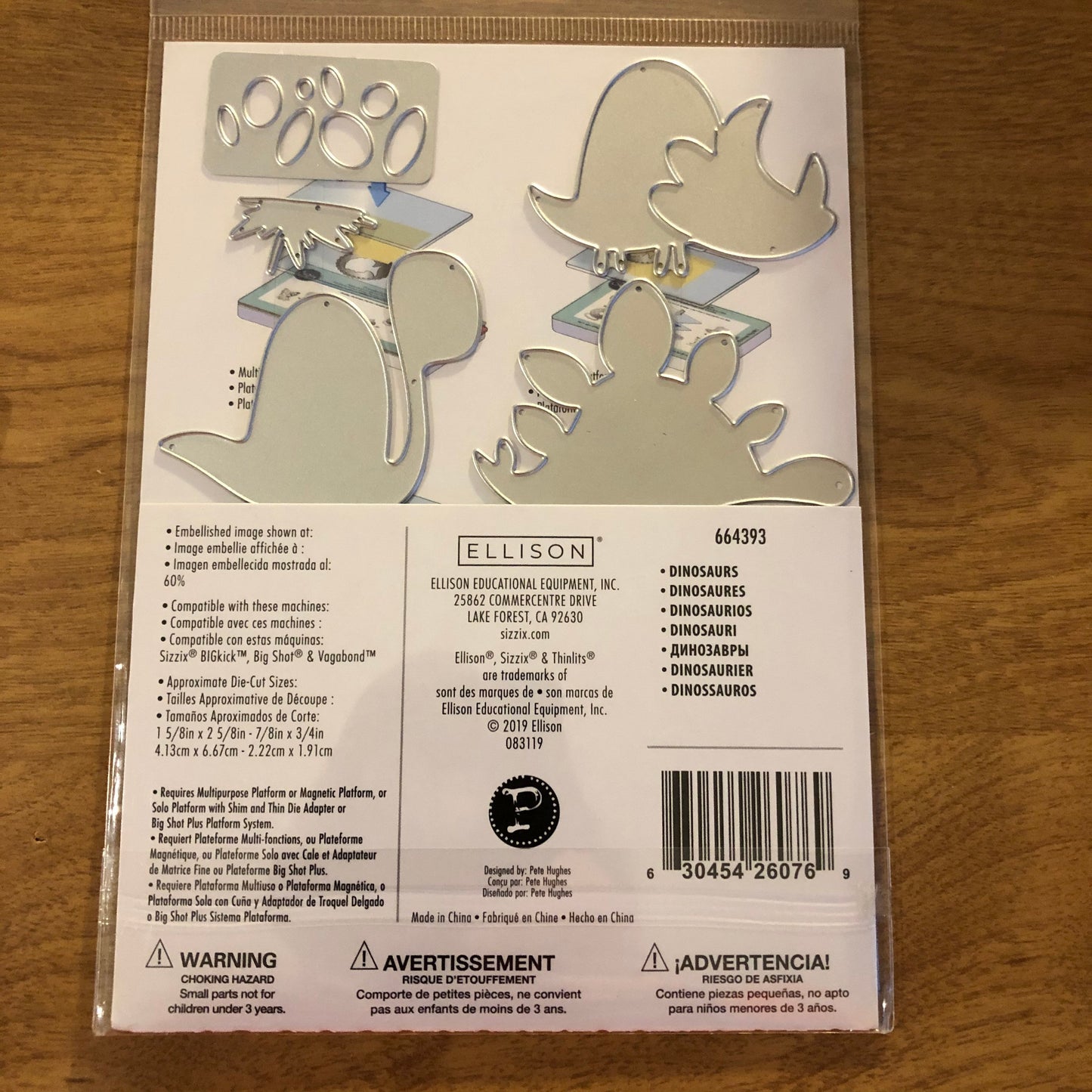 Sizzix Dinosaurs Thinlits 9 Dies Set by Pete Hughes 664393