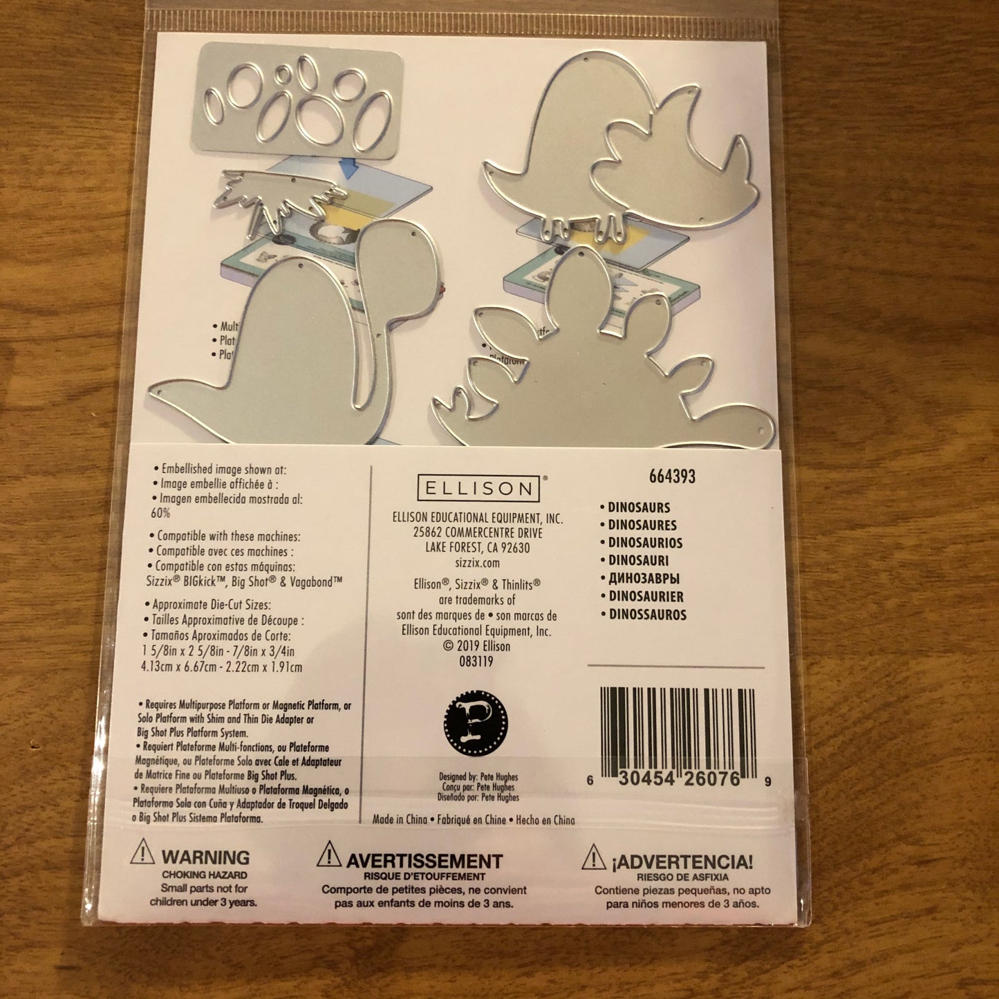Sizzix Dinosaurs Thinlits 9 Dies Set by Pete Hughes 664393