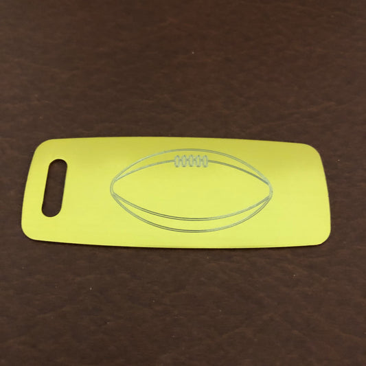 Football, Aluminum Personalized Luggage Tag, Diamond Engraved, Perfect For Carry-on, Backpack, Equipment Bags and Suitcase, CAvAPLT