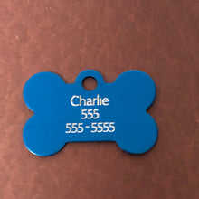 Load image into Gallery viewer, Small Bone, Personalized Aluminum Tag, Diamond Engraved, Dog Tag, ID Tag, Puppy Tag, Tag for Dog Collar, Lost Dog ID, SBPABT