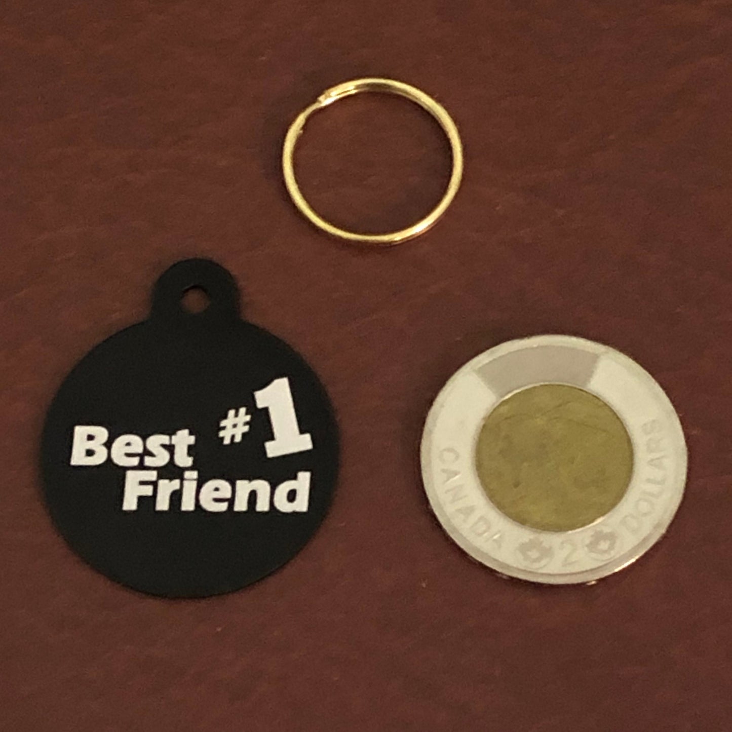 Best Friend #1, BFF, Large Circle Tag, Black Personalized Aluminum Tag, Diamond Engraved Dog Tag Cat Tag Animal Tag Puppy Tag For Dog Collar