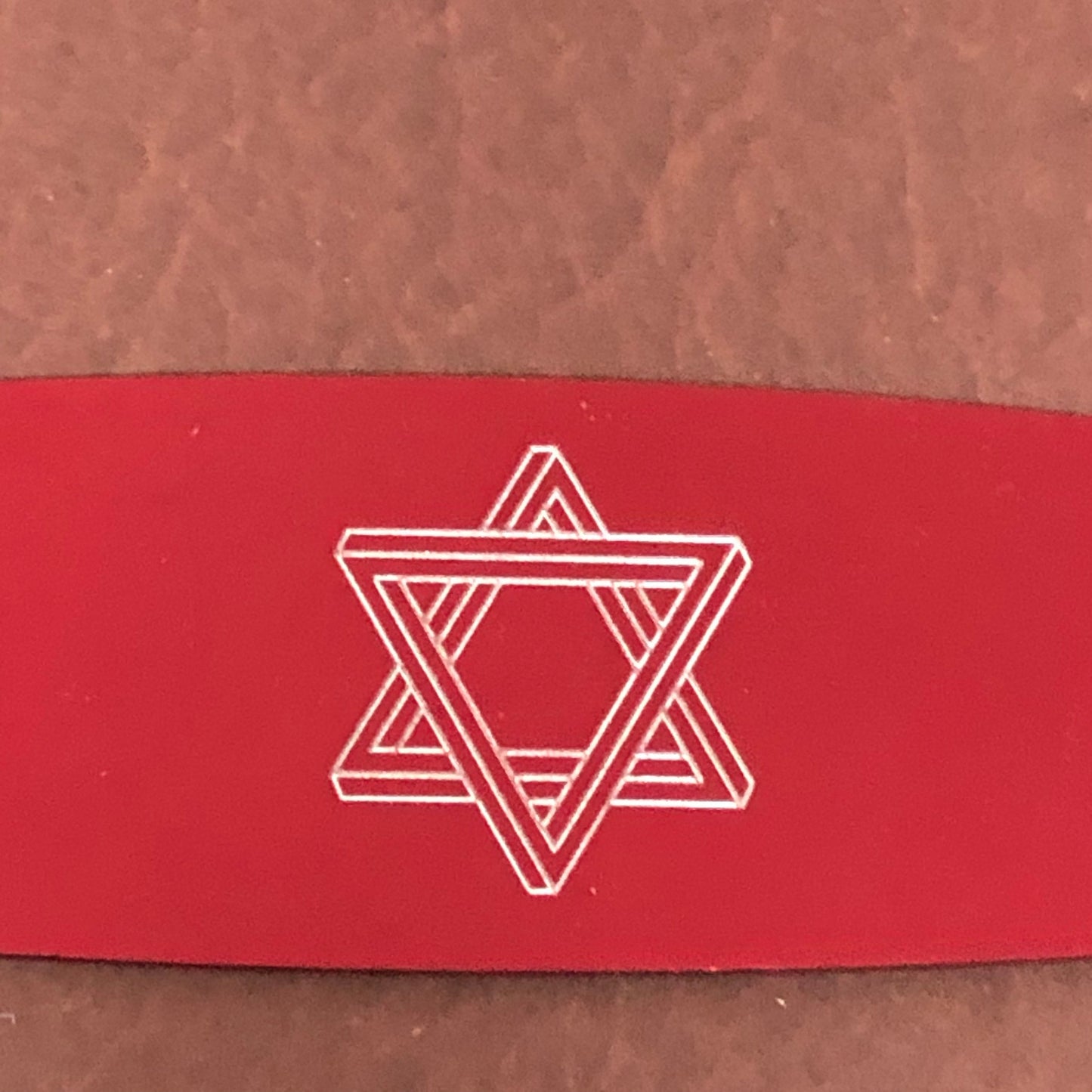 The Star of David, Magen David, Aluminum Personalized Red Luggage Tag, Diamond Engraved, Carry-on, Backpack, Suitcases CAdAPLT