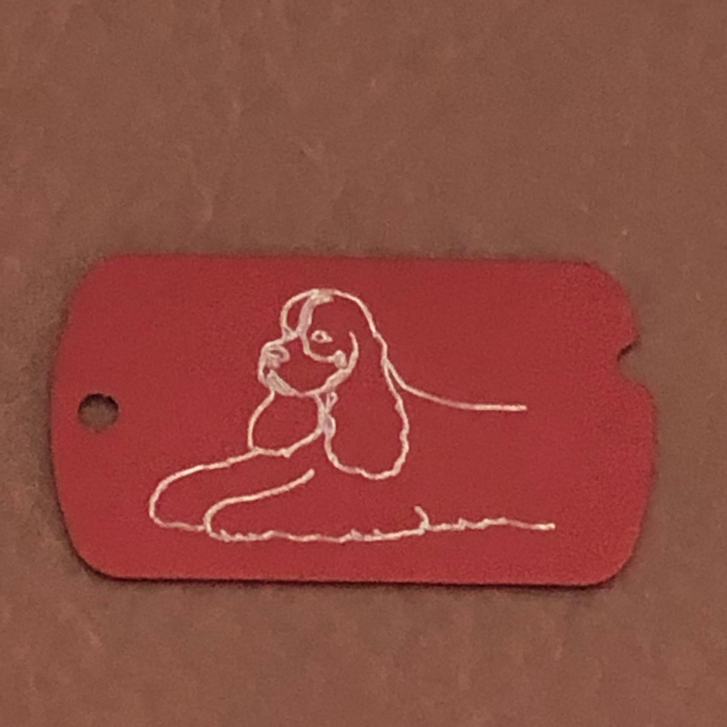 Cocker Spaniel Dog, ID Tag Personalized Aluminum Diamond Engraved Perfect for Carry-on, Backpacks, Bags, Key Chain Suitcase, CABAMI