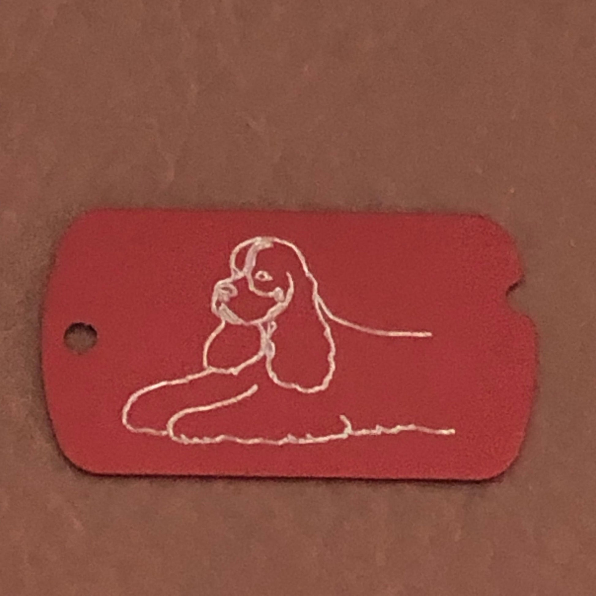 Cocker Spaniel Dog, ID Tag Personalized Aluminum Diamond Engraved Perfect for Carry-on, Backpacks, Bags, Key Chain Suitcase, CABAMI