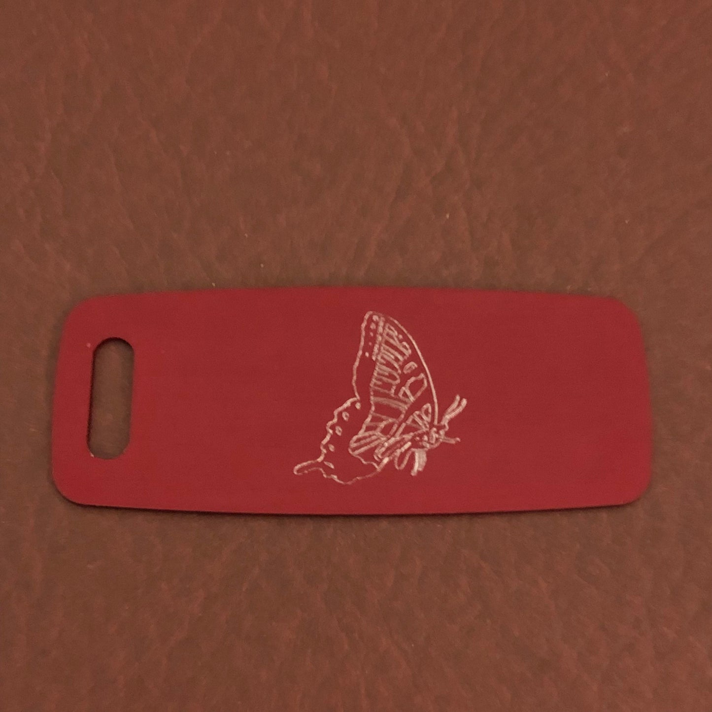 Butterfly, Aluminum Personalized Luggage Tag, Diamond Engraved, Perfect for Carry-on, Backpacks, Equipment Bag and Suitcase, CA5APLT