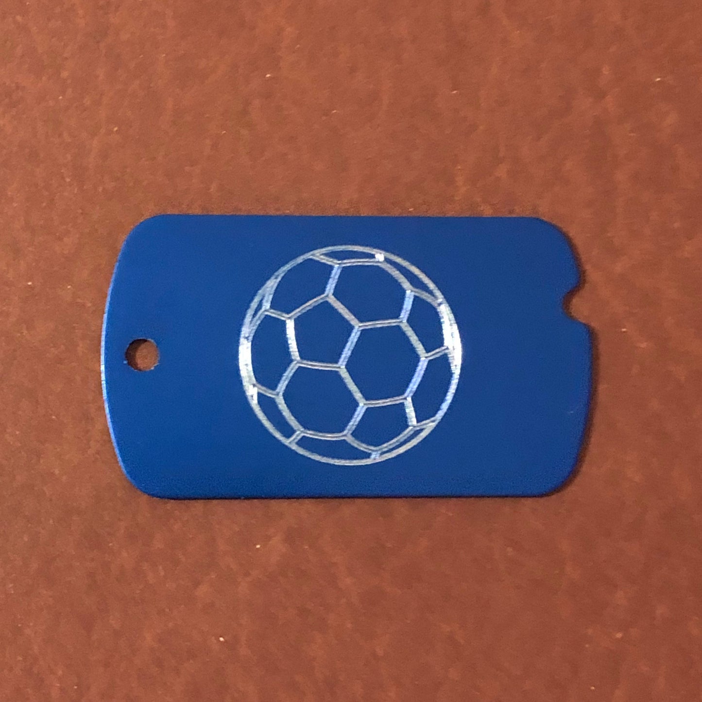 Soccer Ball Personalized Aluminum ID Tag Diamond Engraved, Backpacks, Equipment Bags, Key Chains, Suitcases, CAxAMI