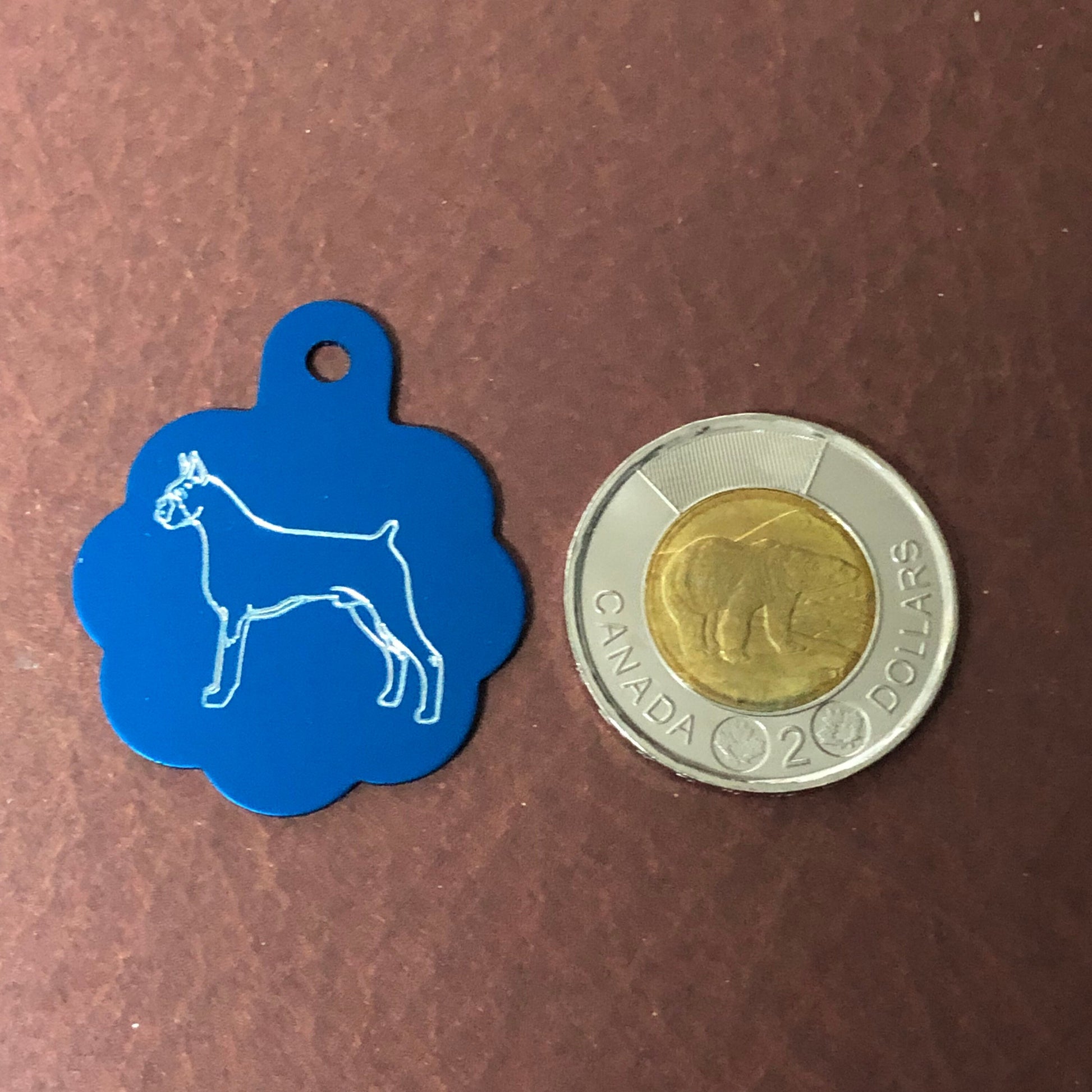 Dog, Large Blue Rosette Tag, Personalized Aluminum Tag, Diamond Engraved, For Dog Cat Tag ID Tag Kitty Tag Puppy Tag CAbALBRT