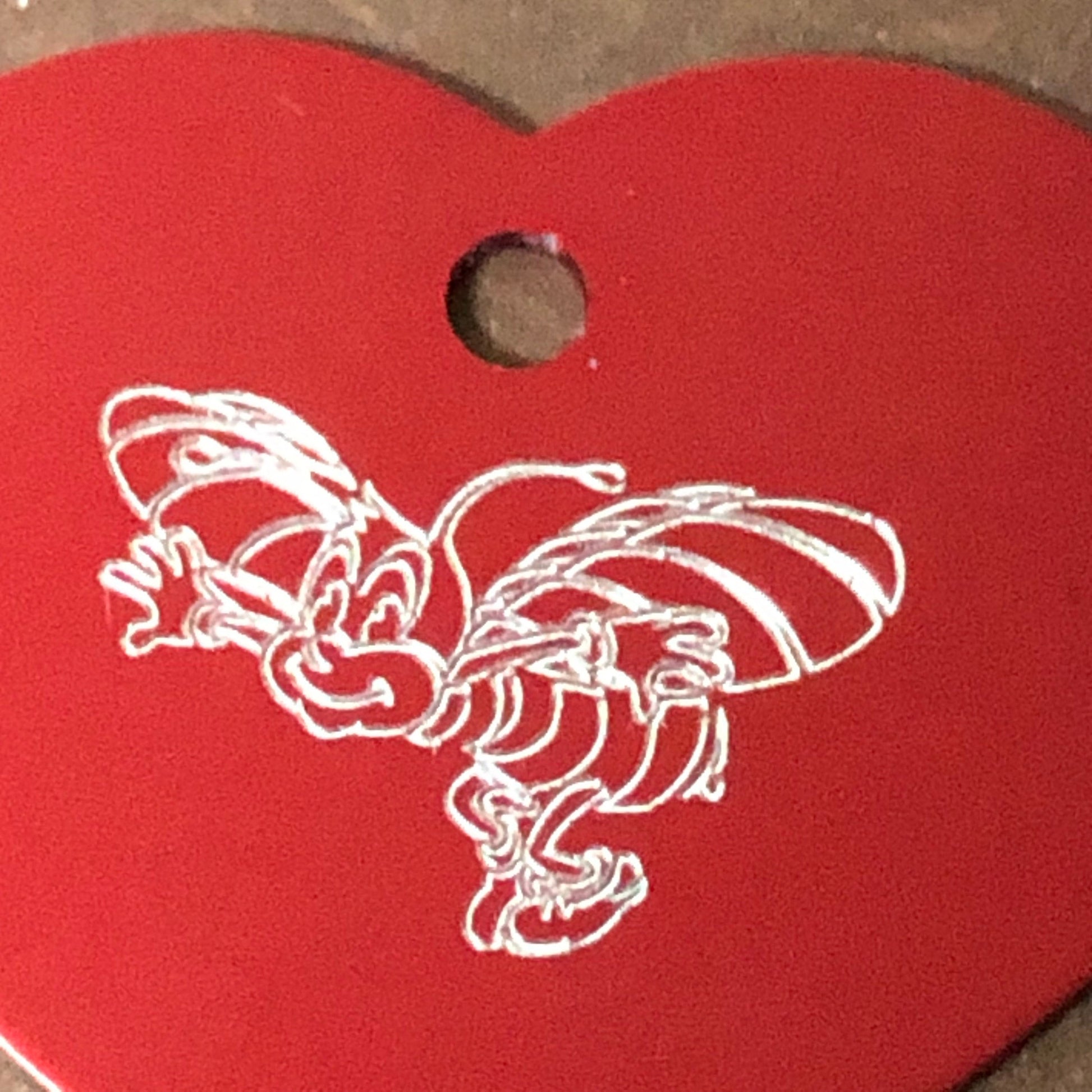 Bumble Bee, Bee, Large Heart Aluminum Tag, Personalized Diamond Engraved, For Cat Tag, Dog Tag, ID Tag, Bags, Backpacks, Key Chain, CAgAPLHT