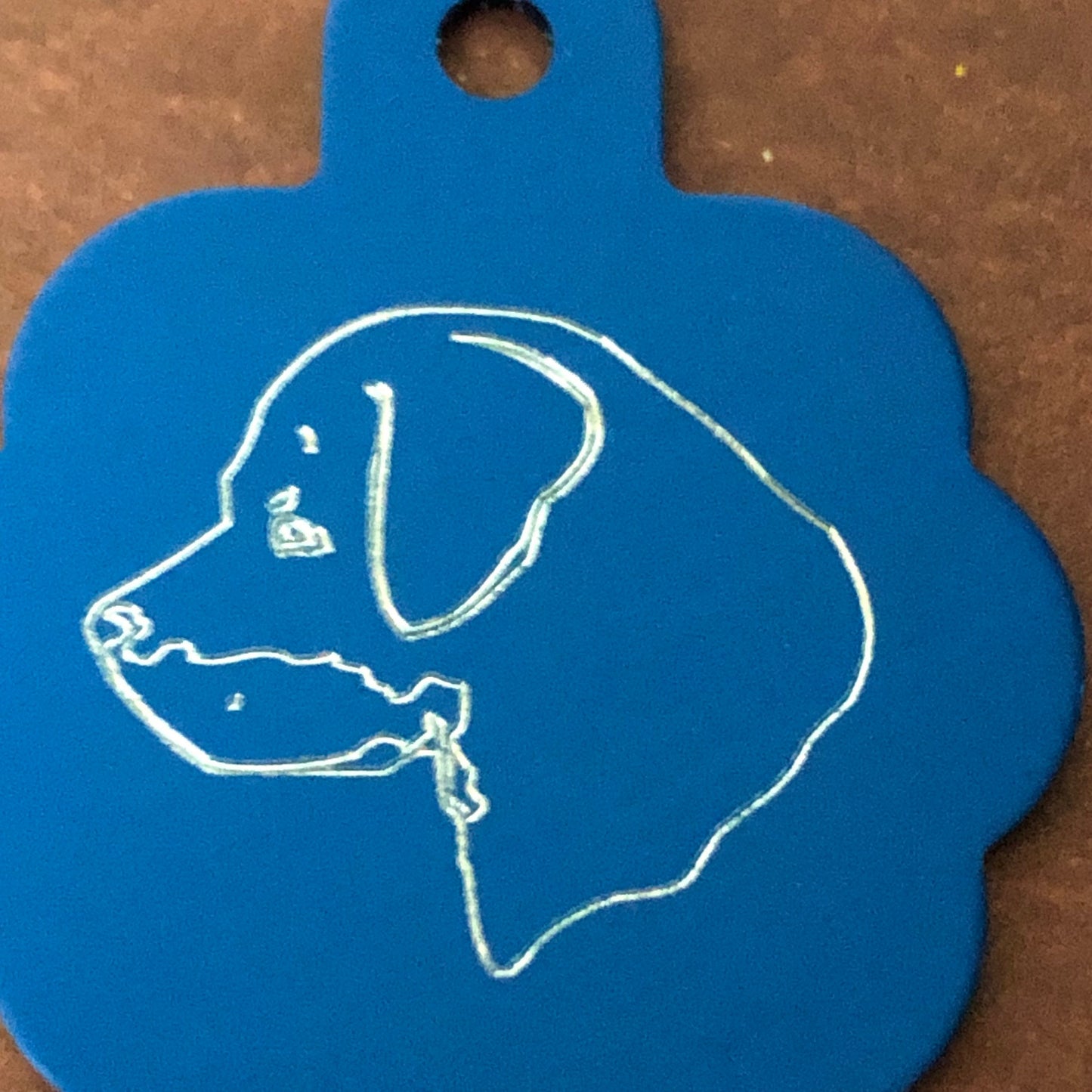 Dog, Large Blue Rosette Tag, Personalized Aluminum Tag, Diamond Engraved, For Dog Cat Tag ID Tag Kitty Tag Puppy Tag CAHALBRT
