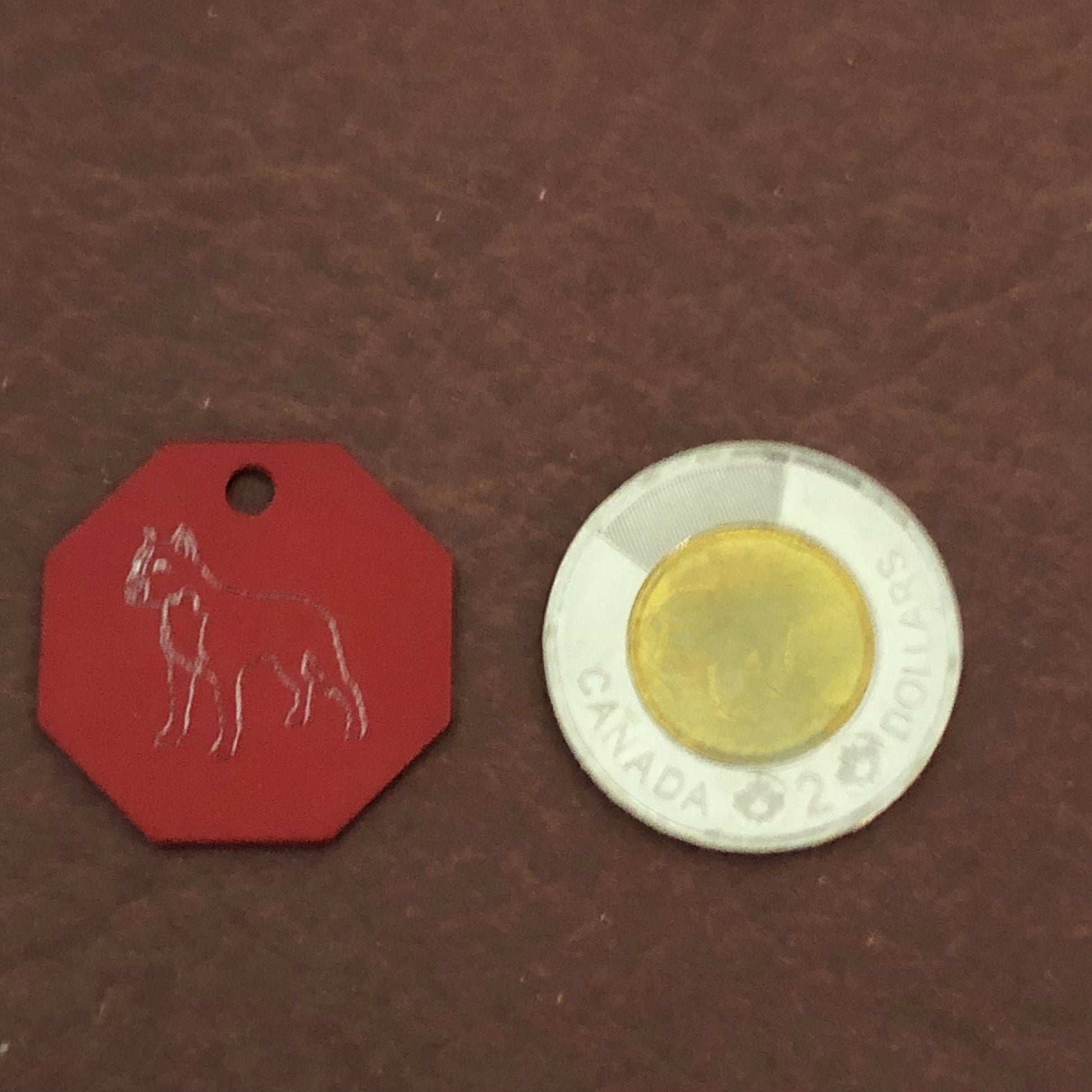 Dog, Large Stop Sign, Personalized Aluminum Tag Diamond Engraved Tag ID For Bags, Key Chains. CAVAPLSS