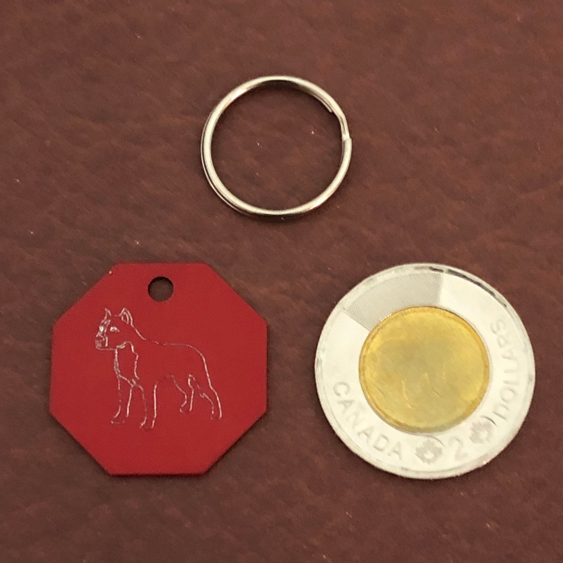 Dog, Large Stop Sign, Personalized Aluminum Tag Diamond Engraved Tag ID For Bags, Key Chains. CAVAPLSS