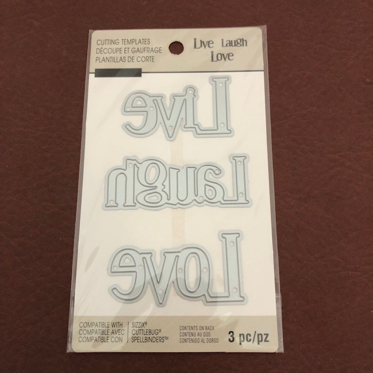Recollections, Live Laugh Love, Cutting Template, Die 3 Piece Set, 508080 For Card Making, Scrapbooking