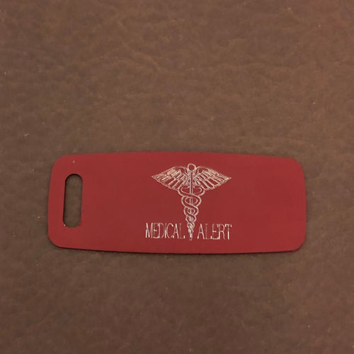 Medical Alert Aluminum Personalized Luggage Tag, Diamond Engraved, Perfect for Carry-on, Backpacks and Suitcases, CAzAPLT
