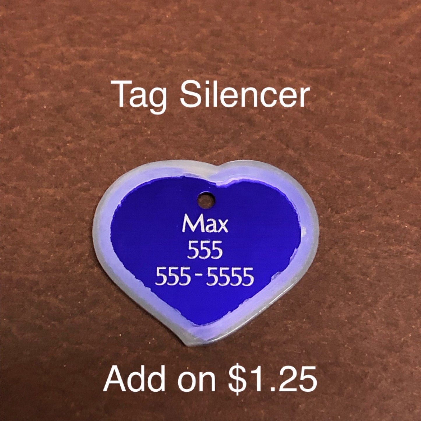 Lily Floral Print. Large Purple Heart Aluminum Tag Diamond Engraved Personalized Dog Tag Cat Tag For Dog Collars For Cat Collars Backpacks