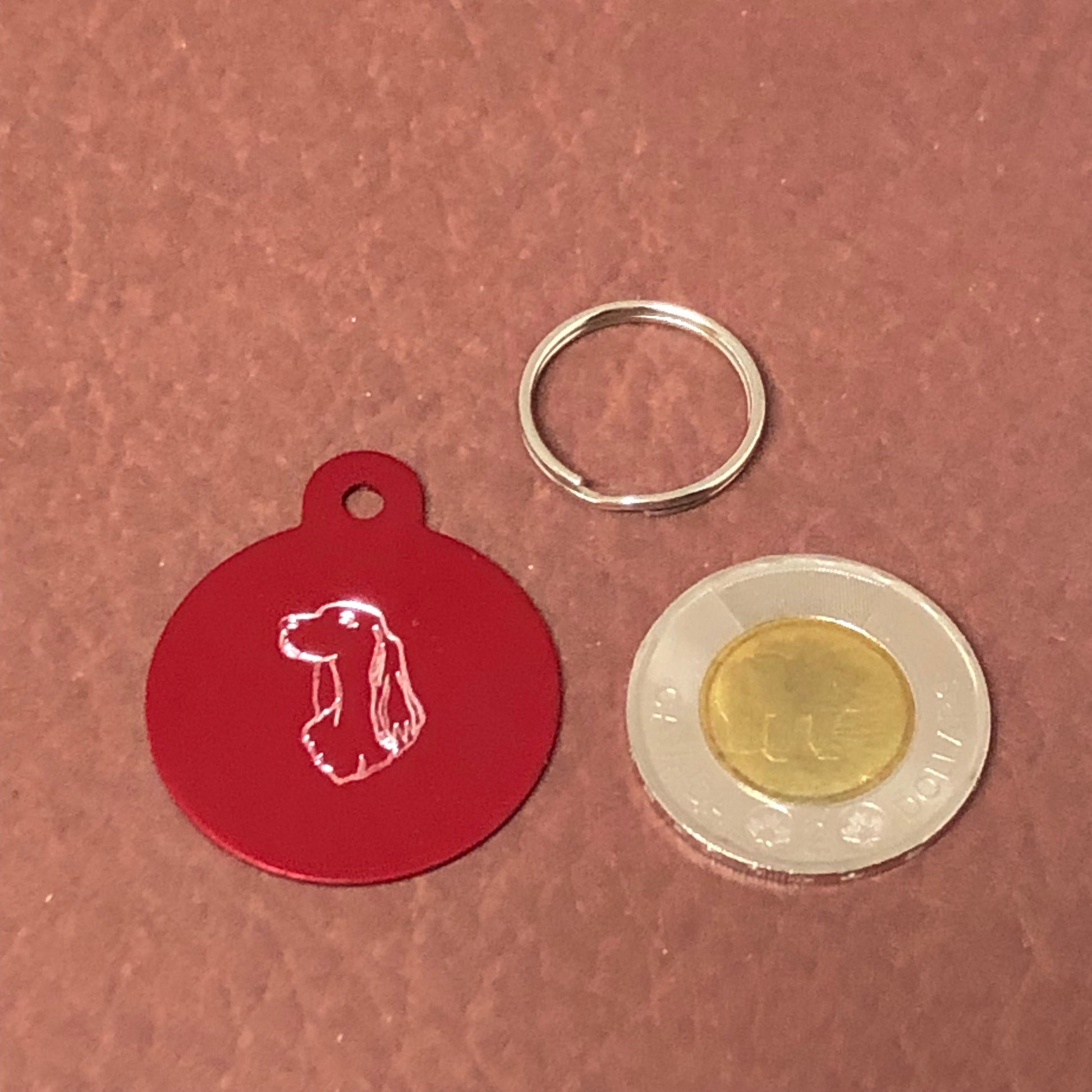 Dog, Large Circle Aluminum Tag, Personalized Diamond Engraved, Cat Tag, Dog Tag, ID Tag For Bags, Backpacks, Key Chain Keychain CAKAPLCT