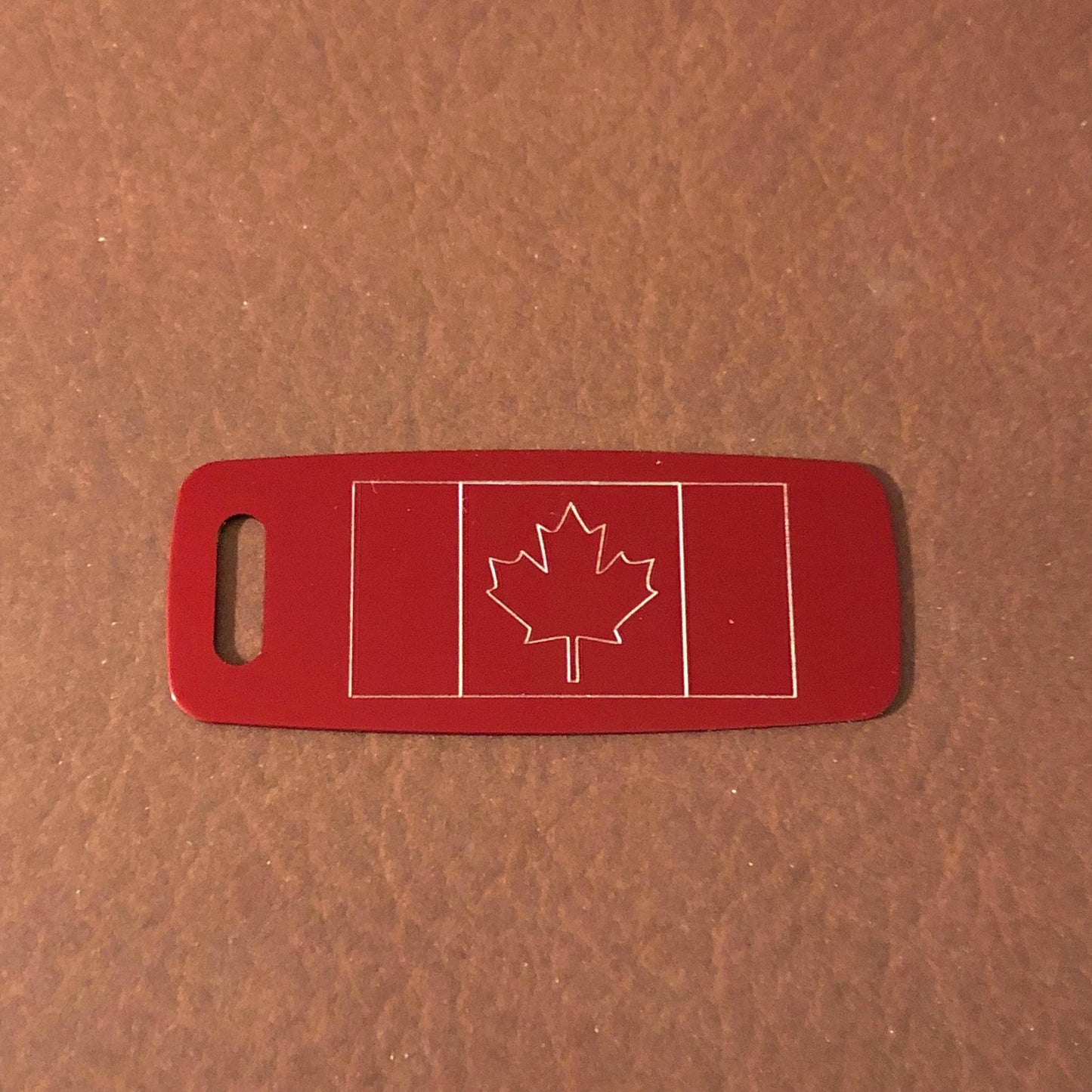 Canadian Flag, Aluminum Personalized Luggage Tag, Diamond Engraved, Perfect For Carry-on, Backpacks And Suitcases, CA2APLT2