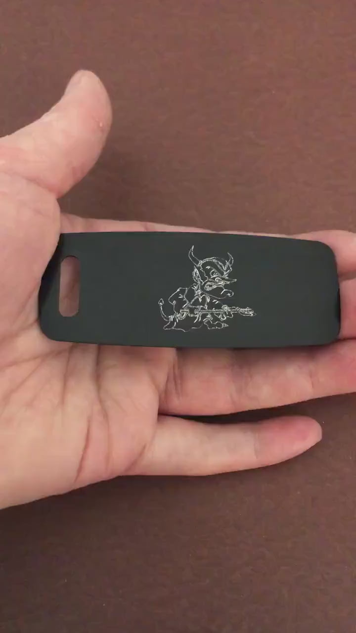 Devil Duck, Aluminum Personalized Luggage Tag, Diamond Engraved, Perfect for Carry-on, Backpacks and Suitcases CAoAPLT