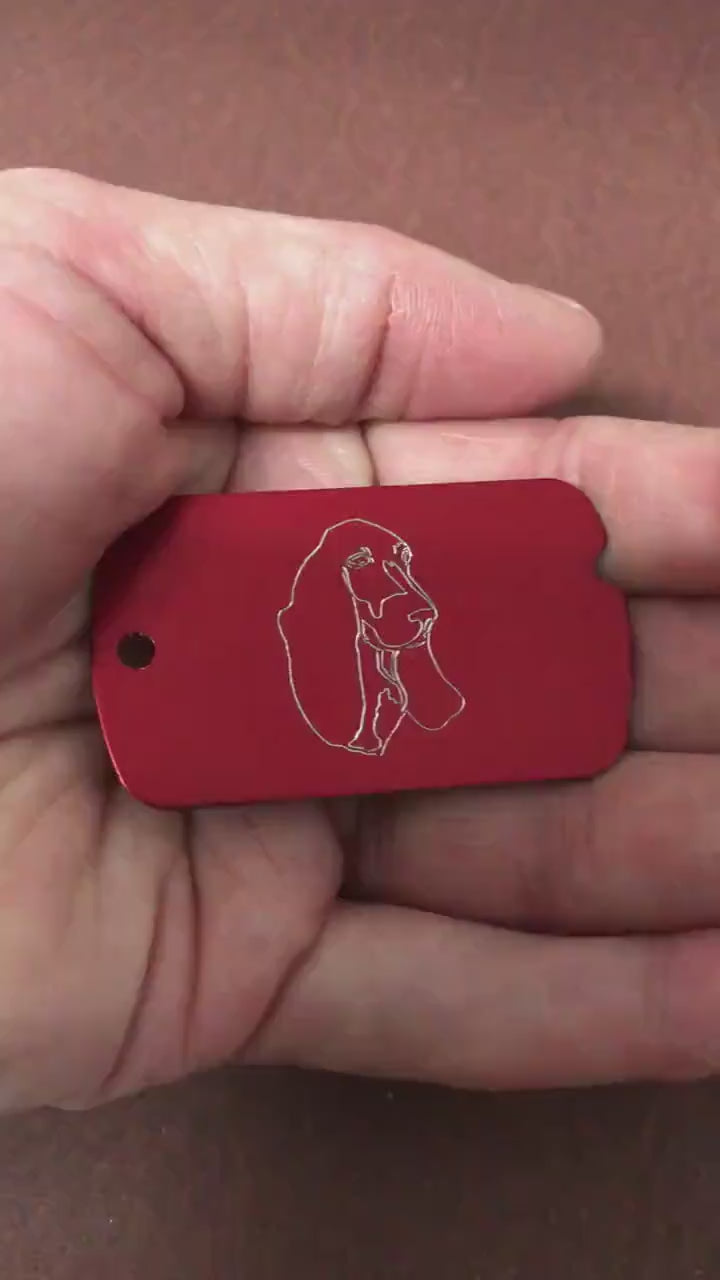 Dog, Personalized Aluminum Dog Tag, ID Tag Diamond Engraved, For Backpacks, Equipment Bags, Key Chains, Keychains, Suitcases, CAWAMI