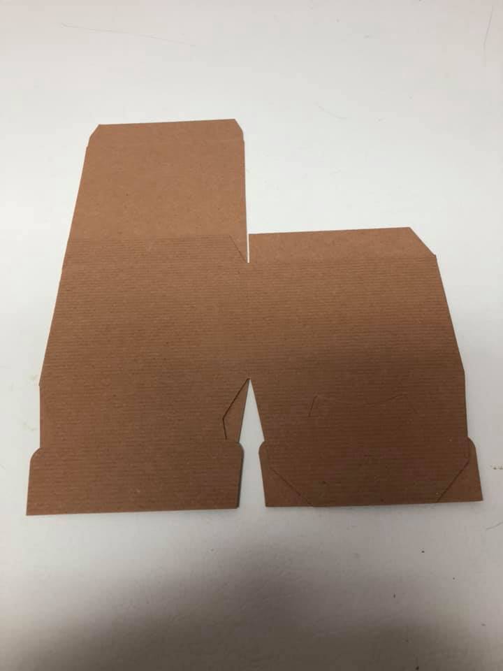 5" x 5" x 3 1/2" Kraft Pinstripe Gift Boxes