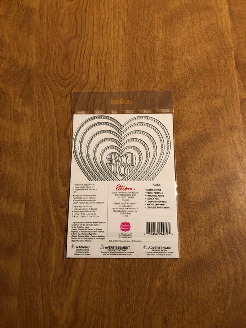 Dotted Hearts Sizzix Framelits 9 Pieces Dies Set By Stephanie Barnard 562676