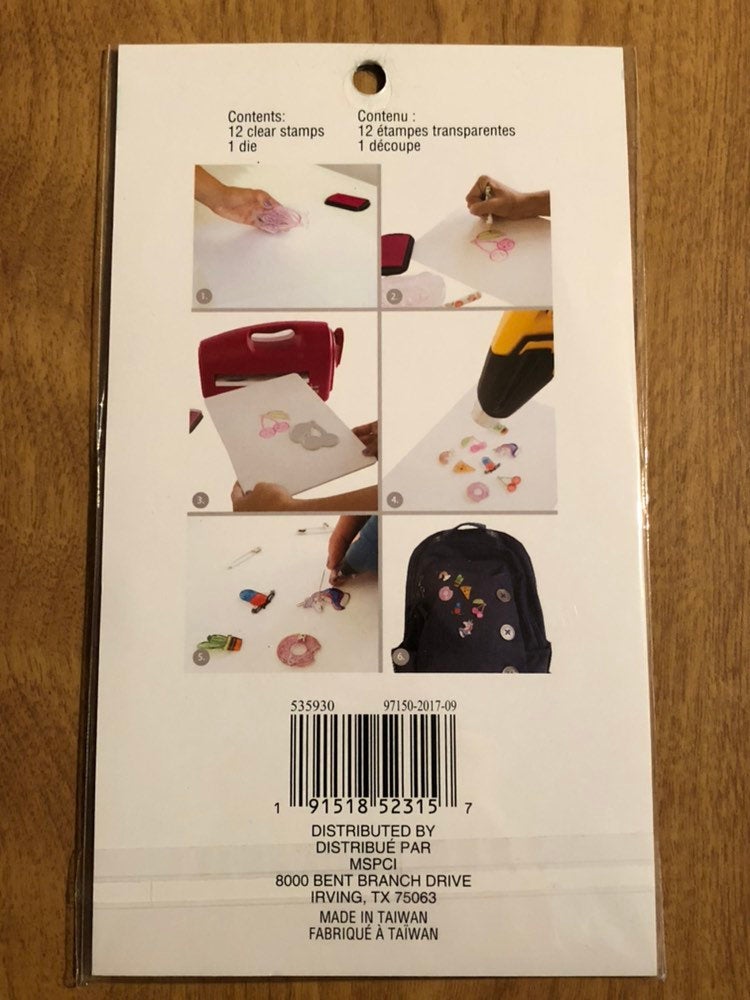 Recollections 13 Piece Cheeky Modern Pop Cherry Clear Stamp and Die Kit