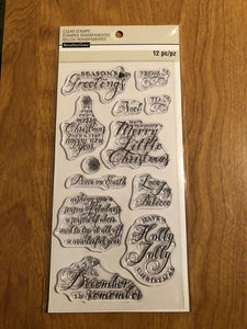 Recollections Christmas Clear Stamps 12 Piece Set