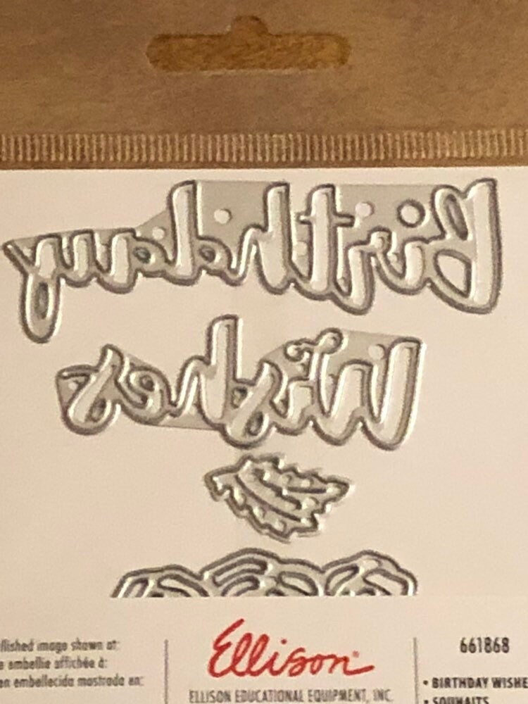 Sizzix, Thinlits, Birthday Wishes, Set of 5 Dies By Jen Long 661868 For Card Making