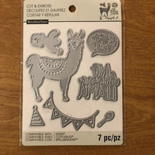 Load image into Gallery viewer, Llama No Drama Llama Party Time Recollections 7 Pieces Cut and Emboss Set 542699