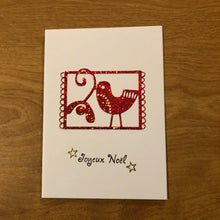 Load image into Gallery viewer, Joyeux Noël Carte De Noël Français Fait Main Bonnes Fêtes Colombe Handmade French Merry Christmas Dove Christmas Card