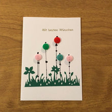 Load image into Gallery viewer, Mit Besten Wünschen Knopf Blumen Deutsche Karte Handgemacht/German Button Flowers With Best Wishes Card HGCBC115