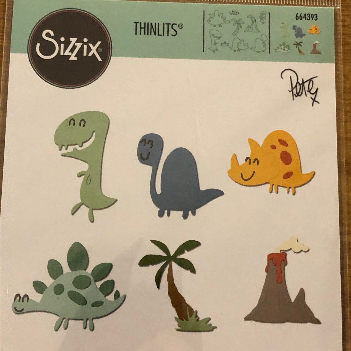 Sizzix Dinosaurs Thinlits 9 Dies Set by Pete Hughes 664393
