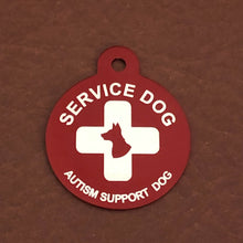 Load image into Gallery viewer, Autism Dog and Cross Service Dog Large Circle Tag ASDDCLRC