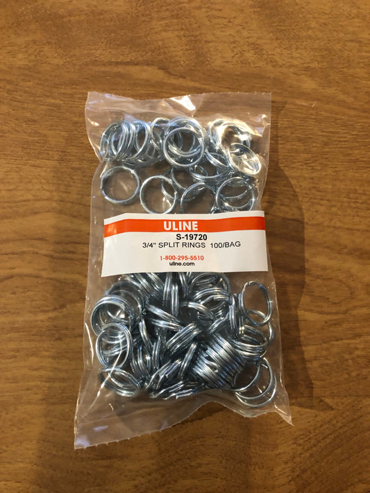 100 Split Key Rings 3/4"