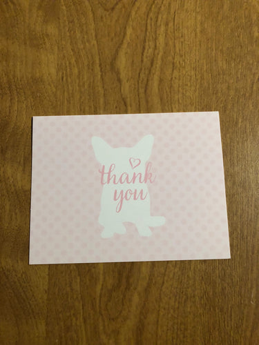 Thank You Dog Blank Cards and Envelopes 6 Pack